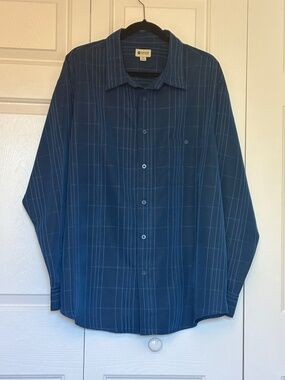 Men's Blue Haggar Long Sleeve Shirt, Size XXL, Excellent Condition